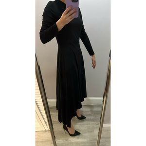 ZAIKAMOYA Black midi asymmetrical dress, size M